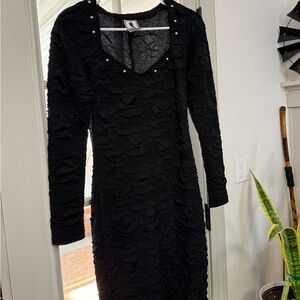 Vintage Workshop Clothing Tight Crinkle little black Dress